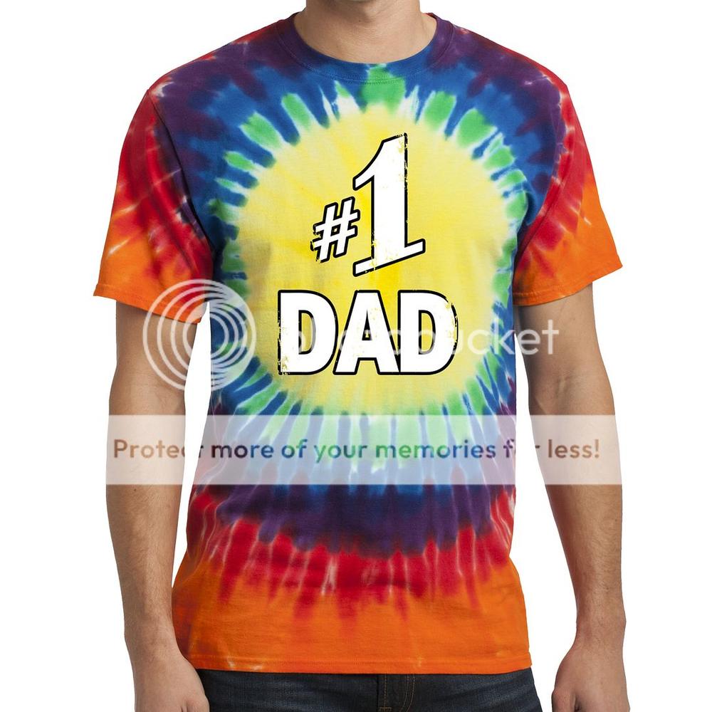 Yoga Clothing For You Mens "#1 Dad" Tie Dye Tee Shirt