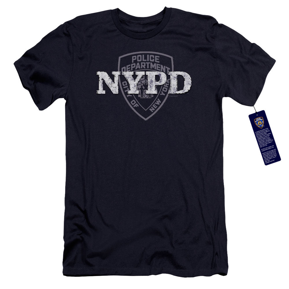A&E Designs NYPD Premium Canvas T-Shirt New York Police Dept Logo Navy Blue Tee
