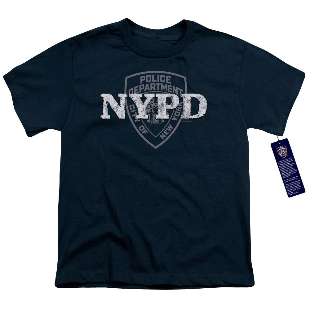 A&E Designs NYPD Kids T-Shirt New York Police Dept Logo Navy Blue Tee