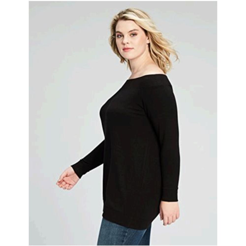 Daily Ritual Brand - Daily Ritual Women's Plus Size Terry Cotton and Modal Cold Shoulder Tunic, 5X, Black