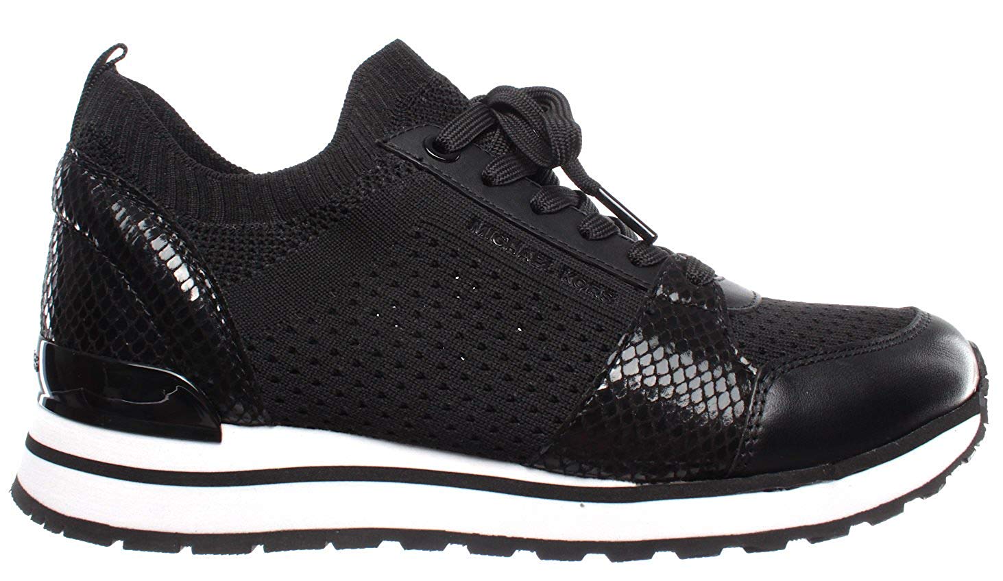 Michael Kors MK Women's Billie Knit Trainer Fabric Sneakers Shoes (9, Black)