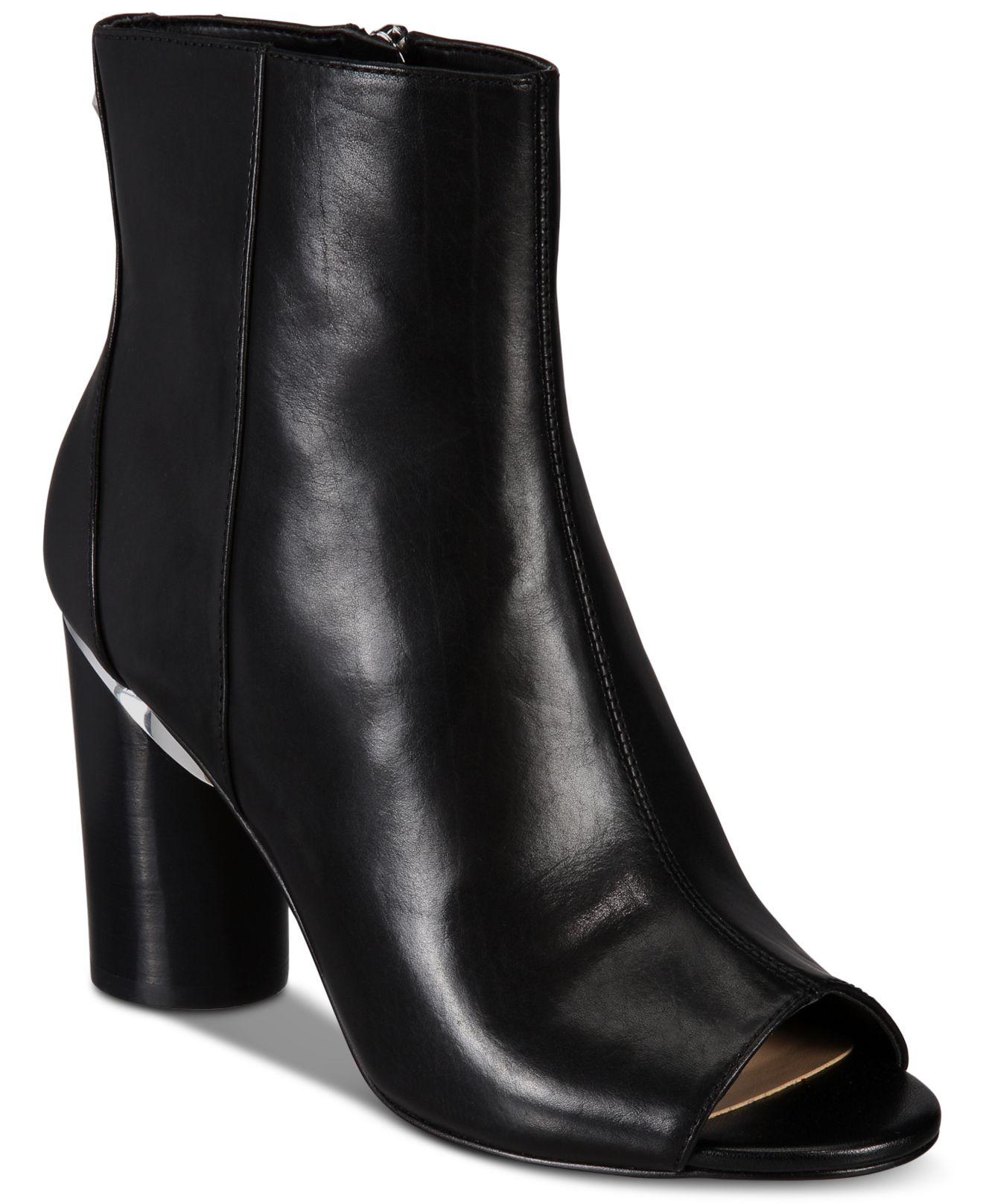 Dkny Womens Benson Leather Peep Toe Ankle Fashion Boots Dkny Womens Benson Leather Peep Toe Ankle Fashion Boots