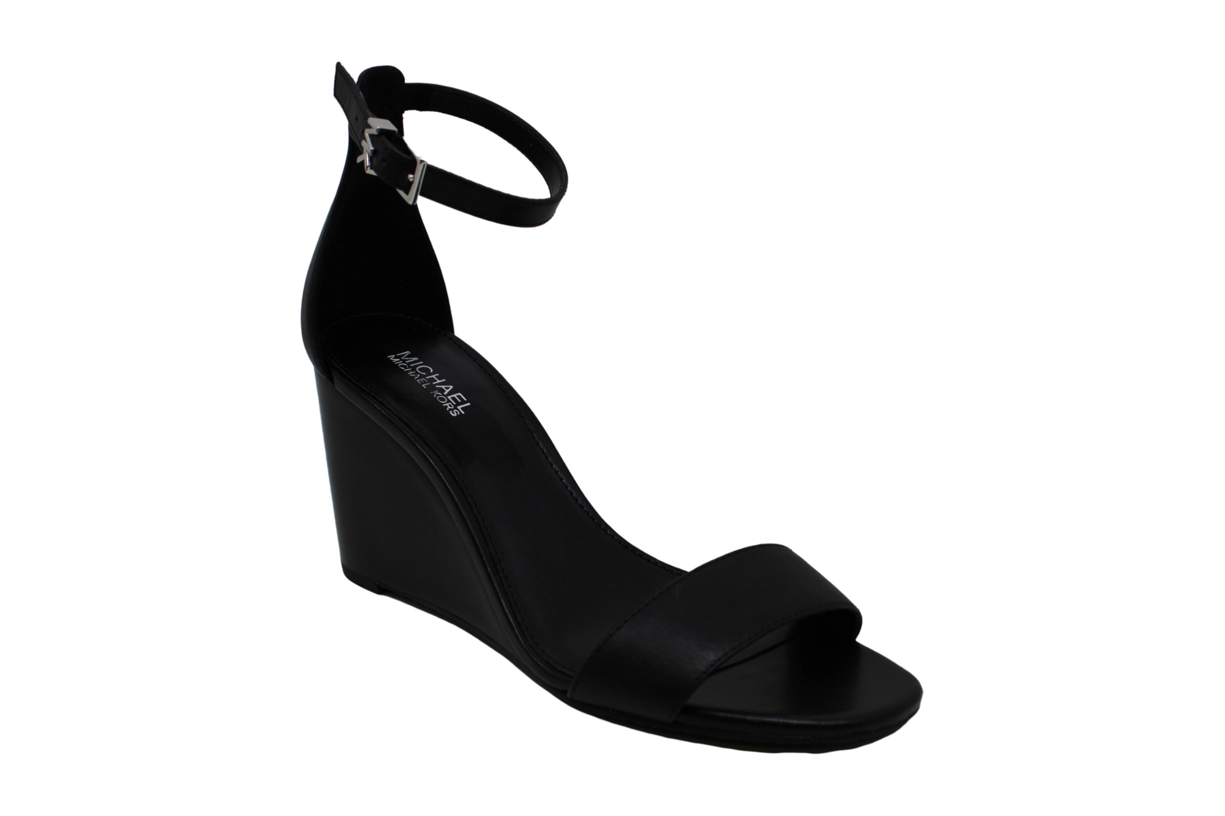 Michael Michael Kors Womens fiona wedge Leather Open Toe Casual Ankle Strap S