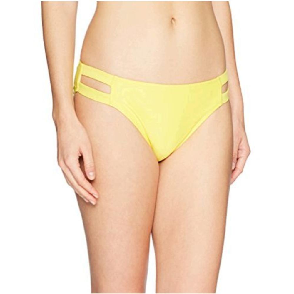 MAE Brand - Mae Women's Swimwear Double Strap Hipster Classic Coverage Bikini Bottom,Yellow,Medium