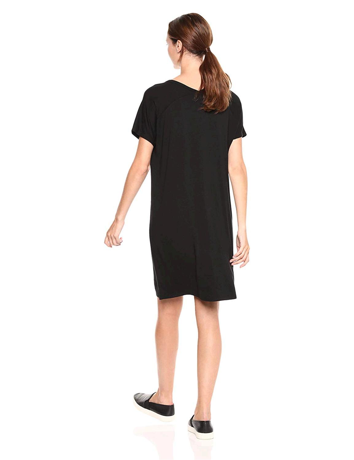 Daily Ritual Women's Jersey Short-Sleeve V-Neck Dress, black, Small