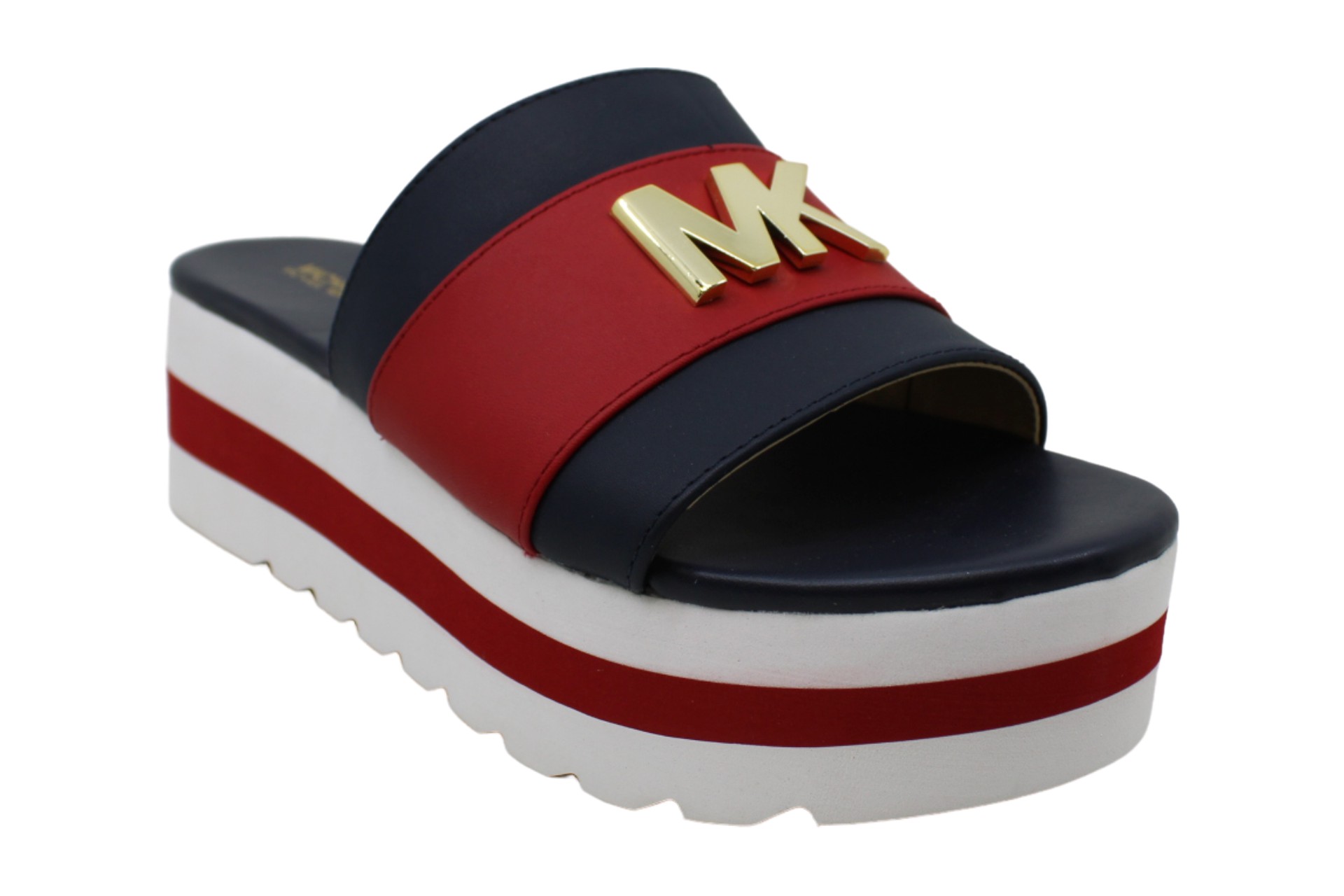 Michael Michael Kors Womens Brady Leather Open Toe Casual Slide Sandals Michael Michael Kors Womens Brady Leather Open Toe Casual Slide Sandals