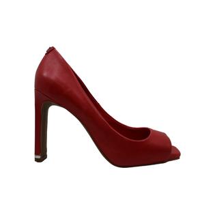 DKNY Womens Claudia Leather Peep Toe Classic Pumps, Red, Size 8.5 Up2M