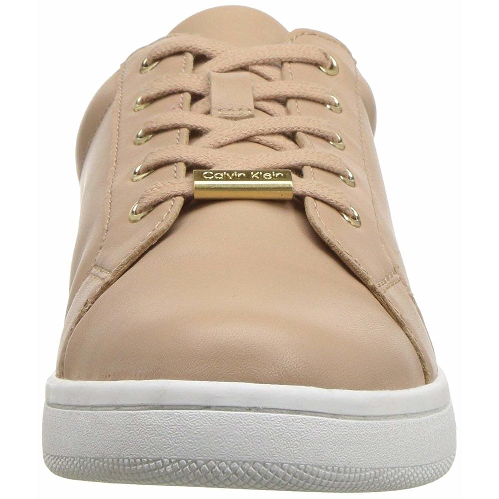 Calvin Klein Womens Danica Leather Low Top Lace Up Fashion Sneakers