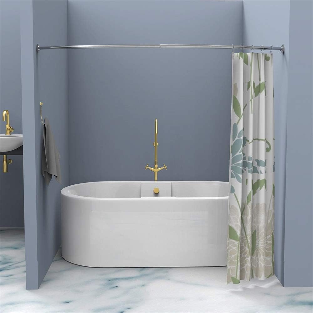 Hoach Adjustable Curved Shower Curtain, Curved Bathroom Shower Curtain Rod