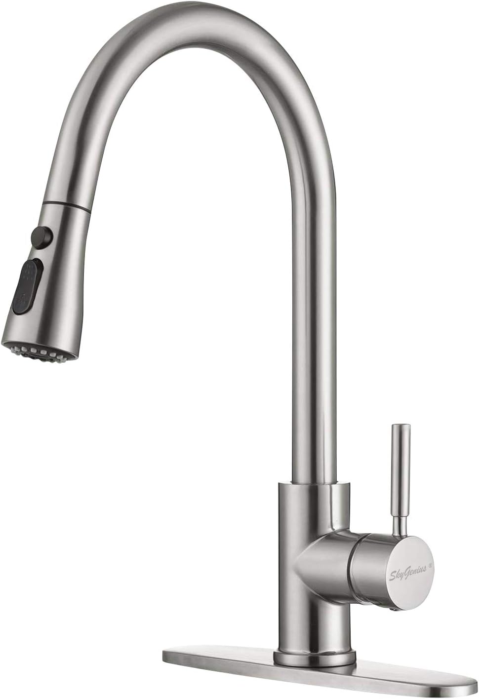 BRIGENIUS Kitchen Faucet, Single Handle Stainless Steel Kitchen Sink Faucet  with Pull Down Sprayer, Pull Out Kitchen Faucets, Faucets for