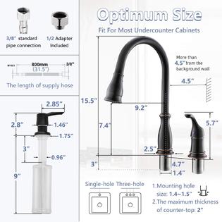 Appaso 3 Hole Kitchen Faucet With Pull Down Magnetic Docking Sprayer Oil Rubbed Bronze 2 Hole Pull Out Kitchen Sink Faucet With Side