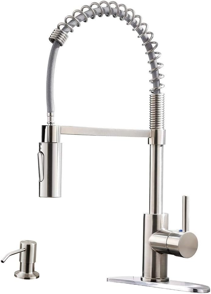 APPASO Commercial Kitchen Faucet Pull Down Sprayer with Soap ...