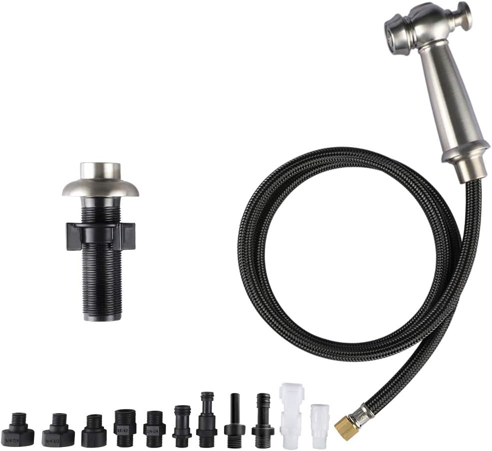 Houtingmaan Kitchen Side Sprayer Brushed Nickel Kitchen Sink Sprayer Head Replacement Kitchen Sink Faucet Sprayer Hose Kitchen Sprayer H