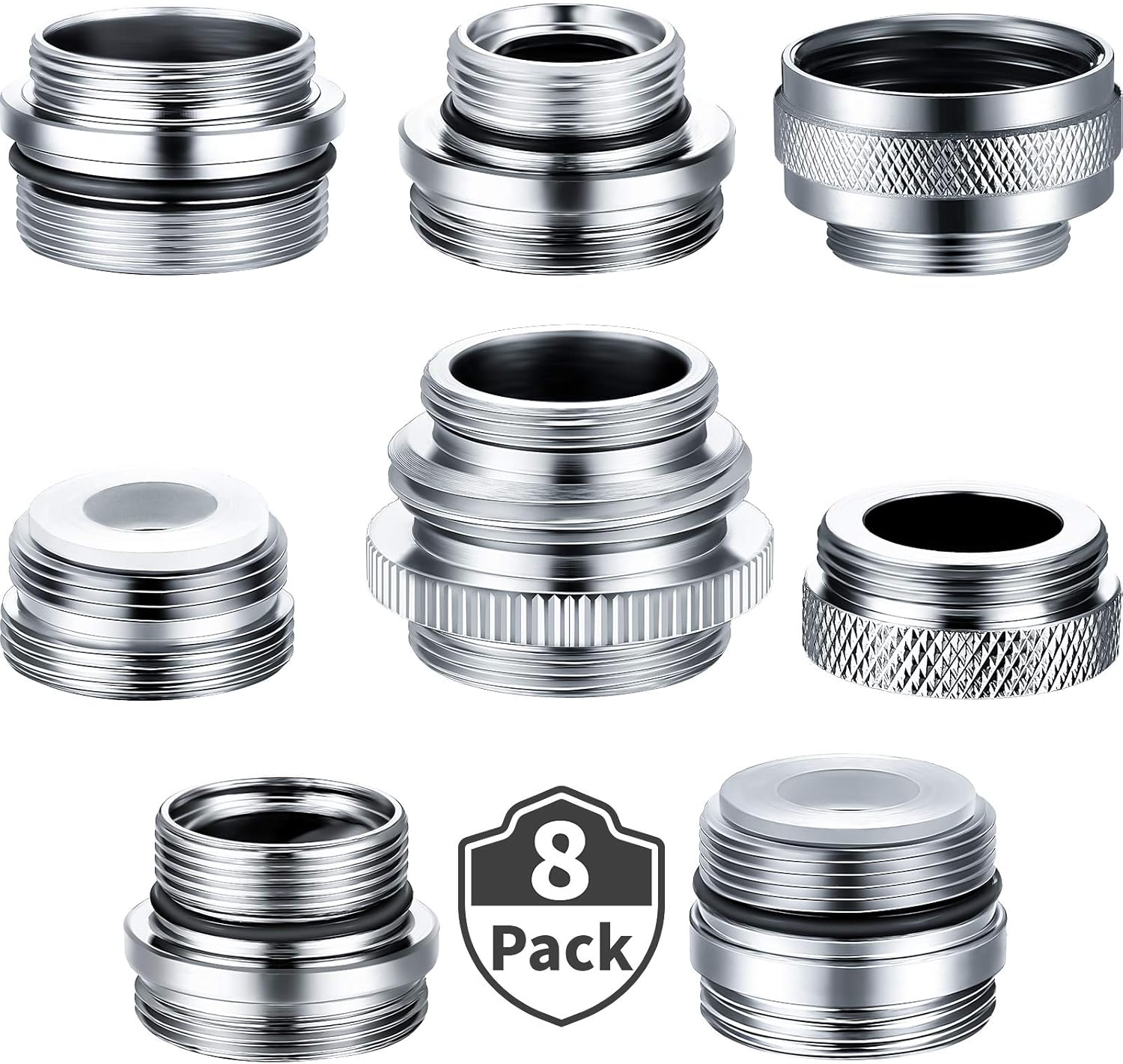 Ripeng Faucet Adapter Kit Kitchen Sink Brass Aerator Adapter Solid Male/Female Faucet Adapter to Connect Garden Hose, Water Filter, St