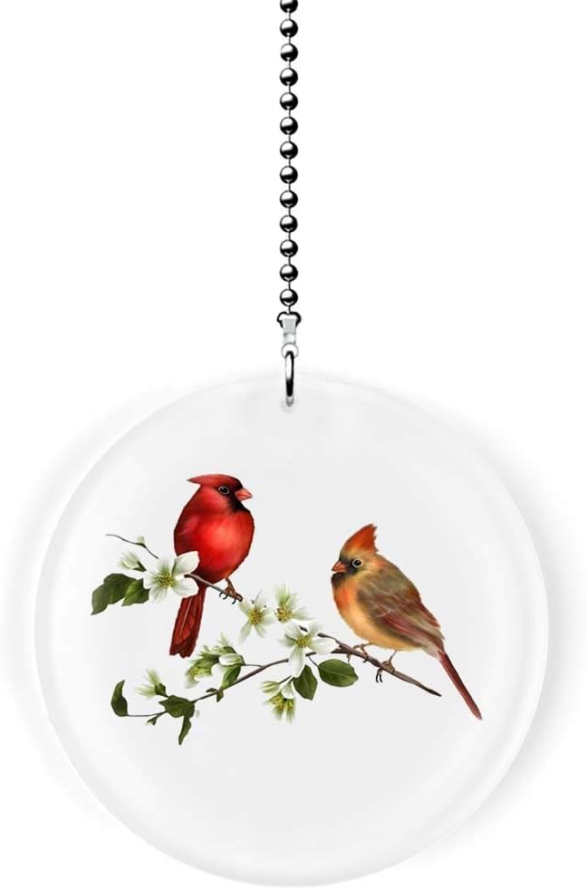 Gotham Decor Cardinal Bird Couple Fan/Light Pull