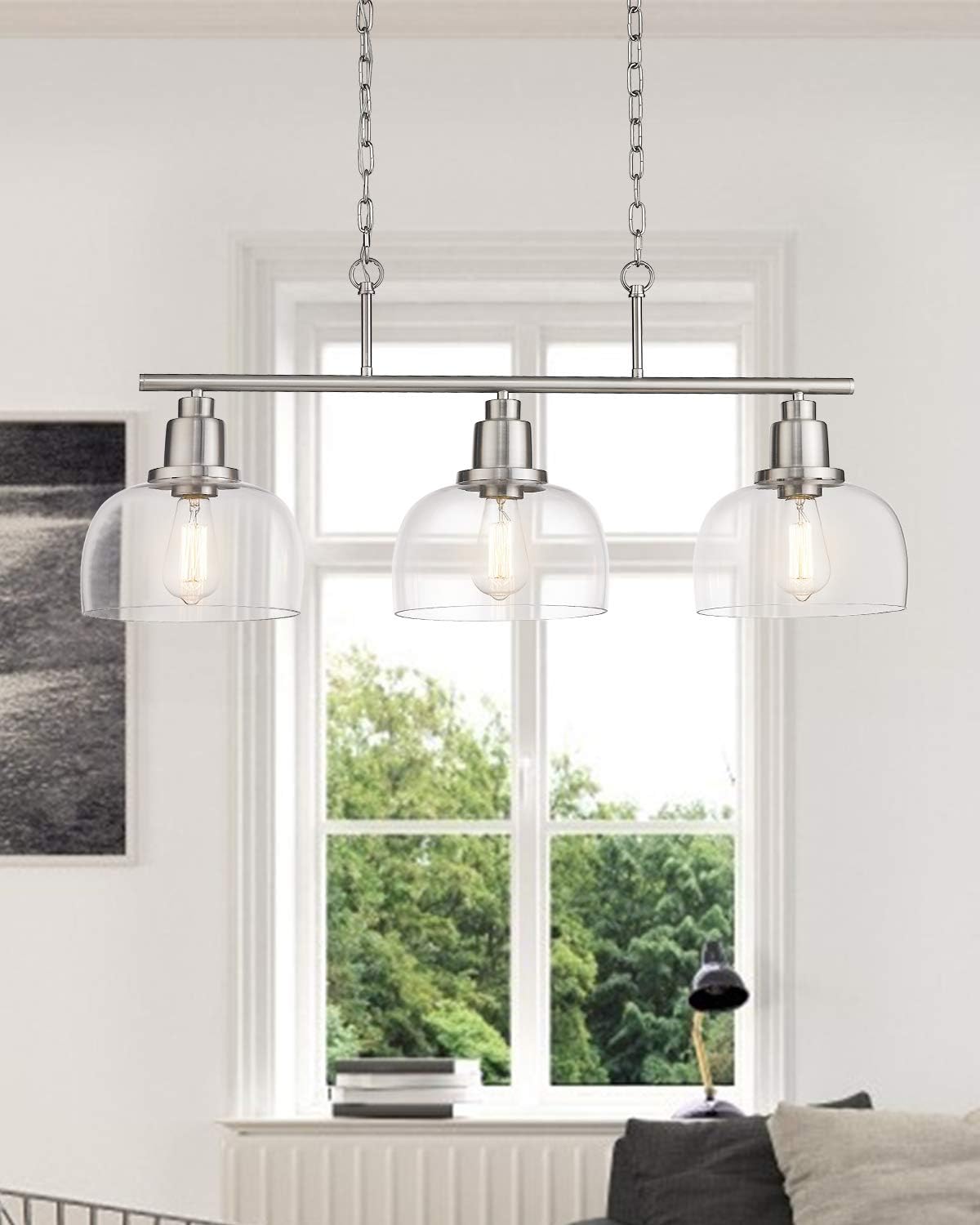 Brushed nickel kitchen light