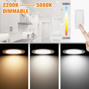 ZADDIC 12 Pack 6 Inch 2200K-5000K Dimmable Ultra-Thin ...