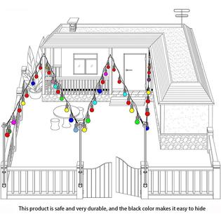 Yy Yearchy String Light Hanging Kit Outdoor Patio Light Suspension Sun Shade Sail Hardware 82 Ft Vinyl Coated Stainless Steel 304 Wire Rop