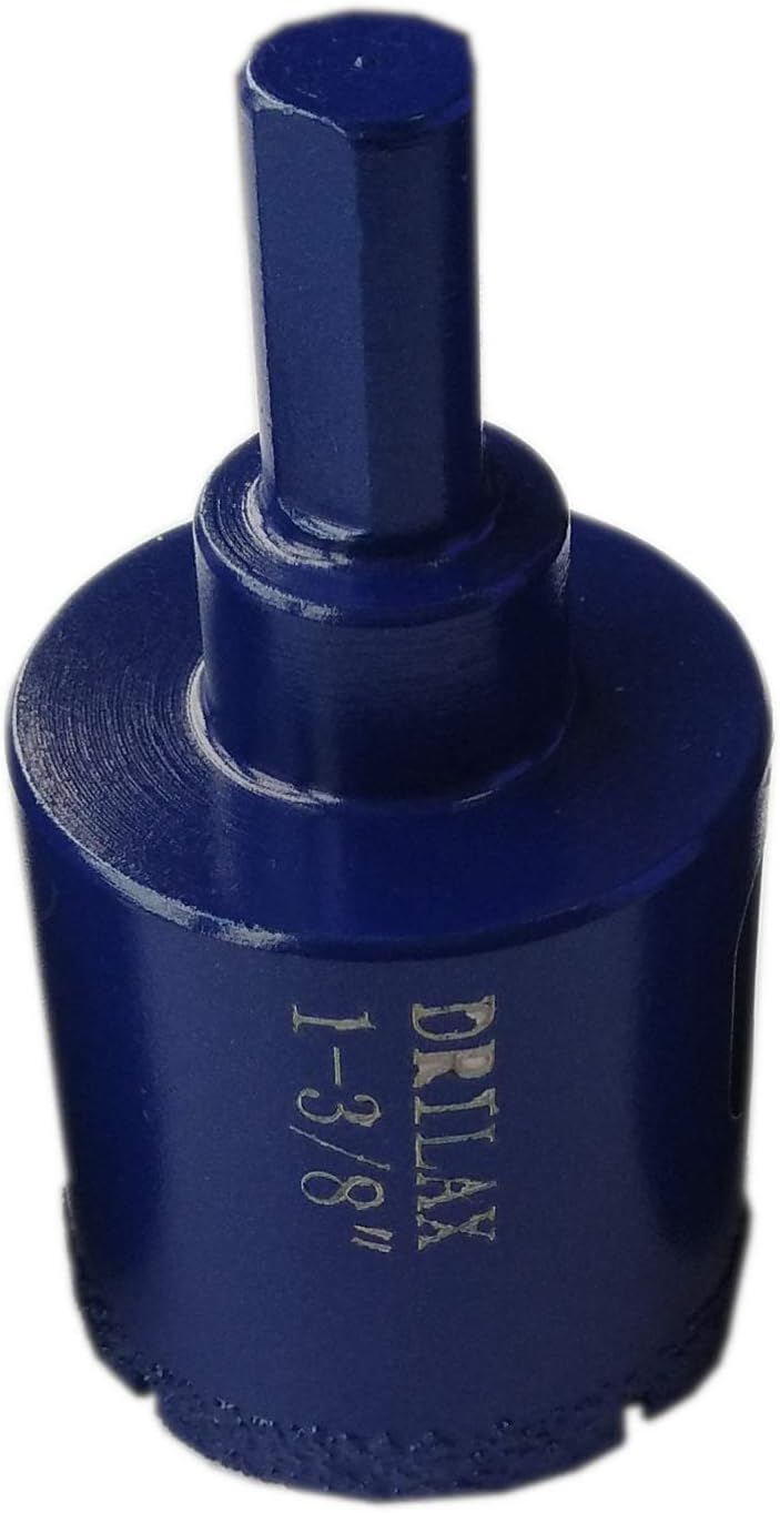 DRILAX Drilax 1 3/8 Inch Diamond Drill Bit Tile Hole Saw Ceramic Porcelain  Quartz Granite Countertop Glass Bottle Super Long Life Vacu