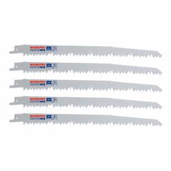 Generic WORKPRO 5-Piece 9-Inch Wood Pruning Reciprocating Saw Blade Set, 5TPI, CR-V Steel Saw Blade Kit for Bosch, Black