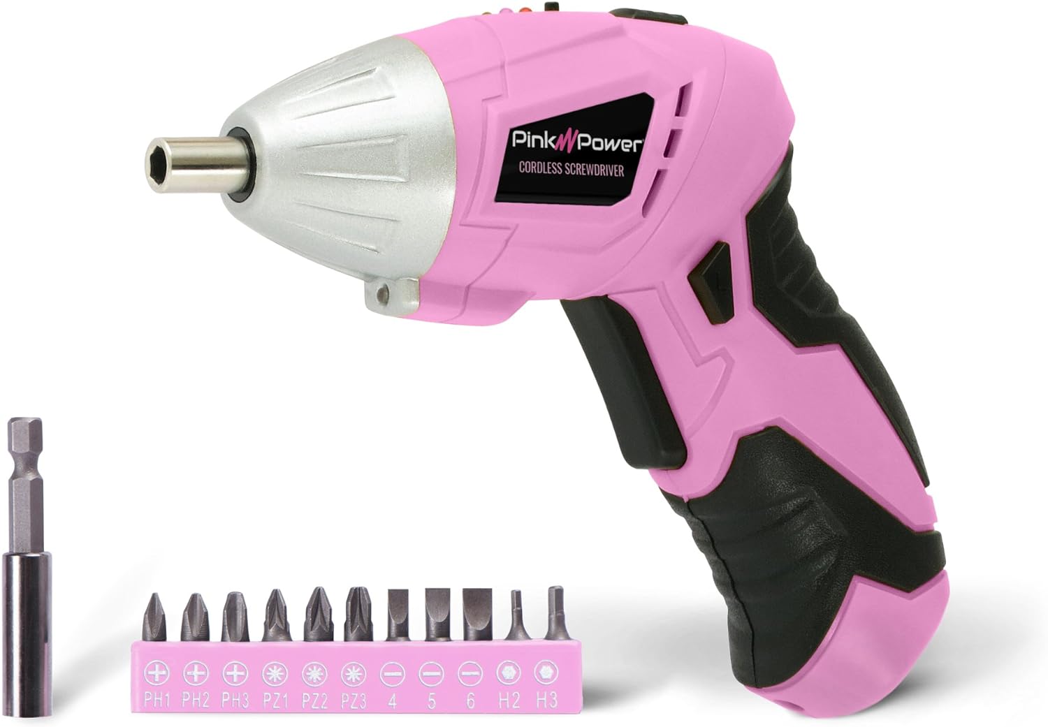 Pink Power PP481 3.6 Volt Cordless Electric Screwdriver Rechargeable Screw Gun