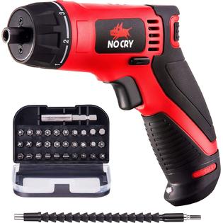 NoCry 10 N.m Cordless Electric Screwdriver - with 30 Screw Bits Set,  Rechargeable 7.2 Volt Lithium Ion Battery and a Built-In LED Lig