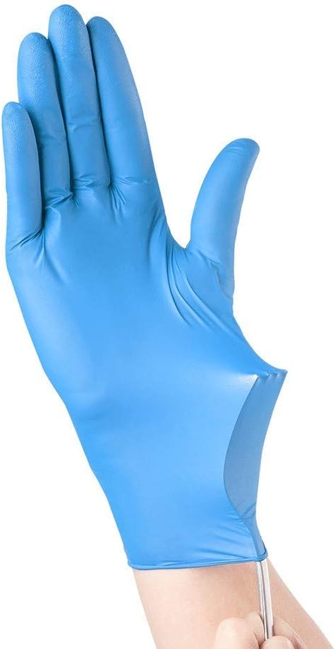 Generic SAFE HEALTH Blue Nitrile Exam Gloves, Box of 100, 3.5 Mil, Large, Powder/Latex-Free, Finger Textured, Disposable, Medical Grade