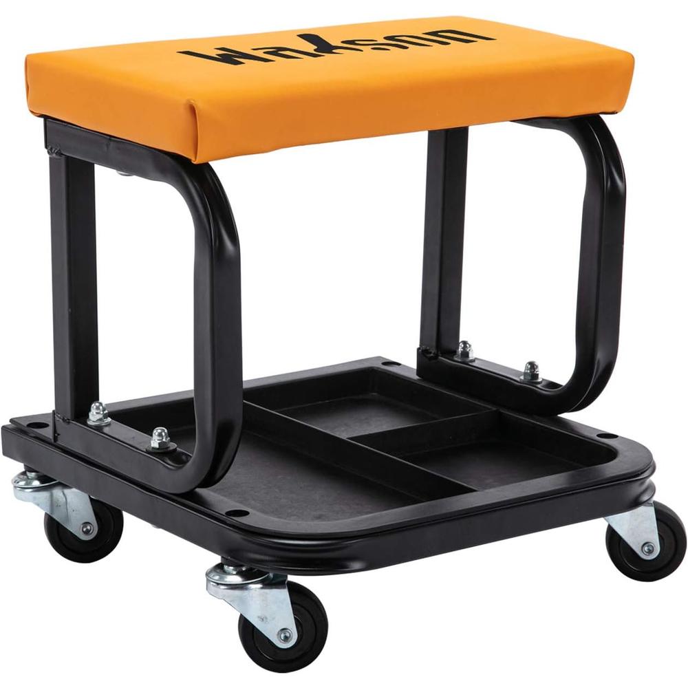 Generic Wahson Garage Roller Seat, Upgraded Version, Shop Mechanic Stool, with Built-in Tool Tray, 300 lbs Capacity