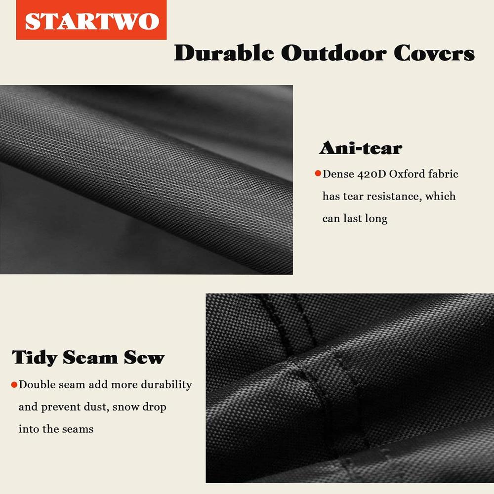 STARTWO Patio Deck Box Cover, Waterproof Outdoor Storage Box Cover to Protect Large Deck Boxes from Rain, Snow, Wind, Dust Heavy Duty O