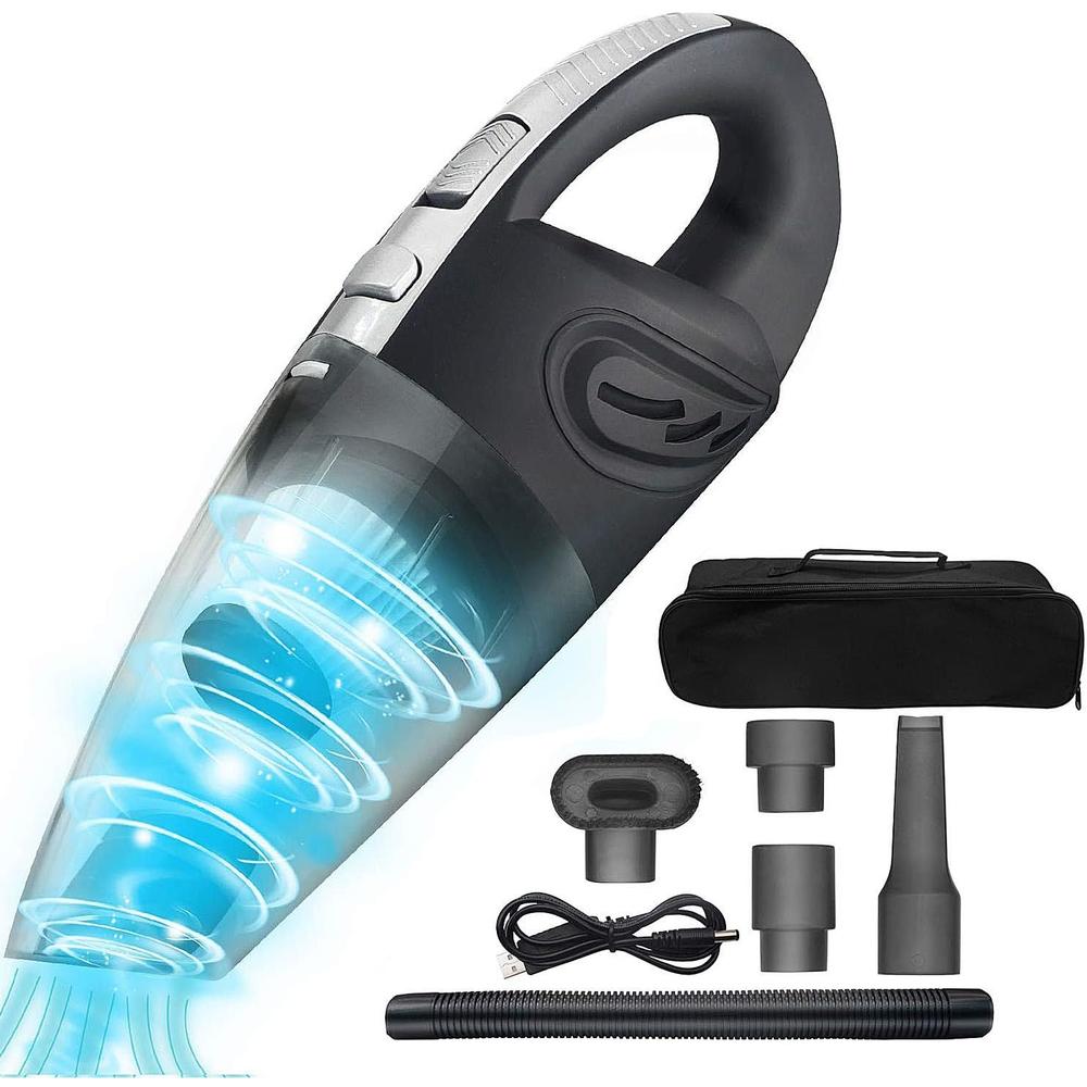 BeeTwo Car Vacuum Cleaner, Portable Cordless Handheld Vacuum High Power Wet/Dry Auto Vacuum Cleaner 12V Mini Car Vac for Home/Car Clea
