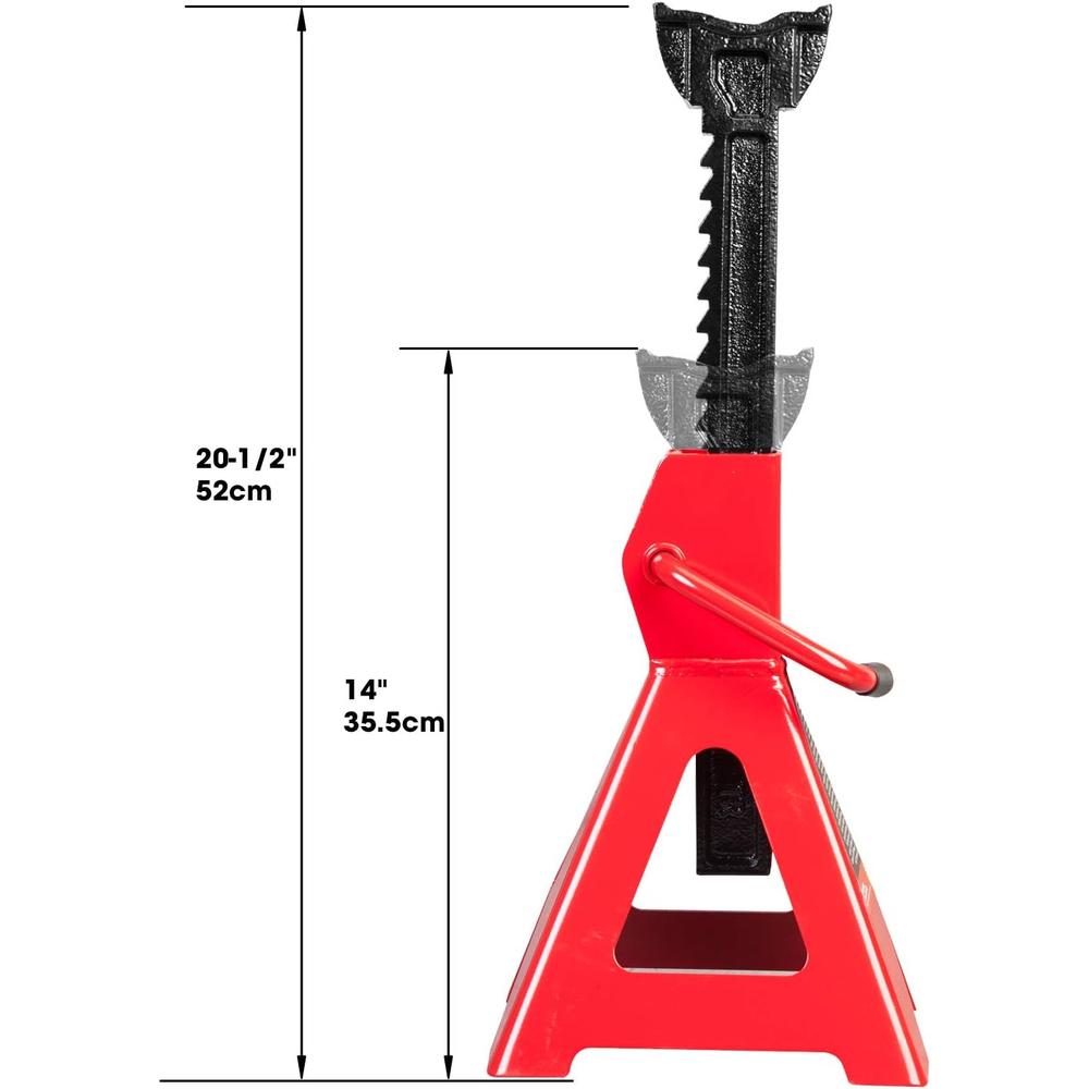 TORIN BIG RED T43006  Steel Jack Stands (Fits: SUVs and Extended Height Trucks): 3 Ton (6,000 lb) Capacity, Red, 1 Pair
