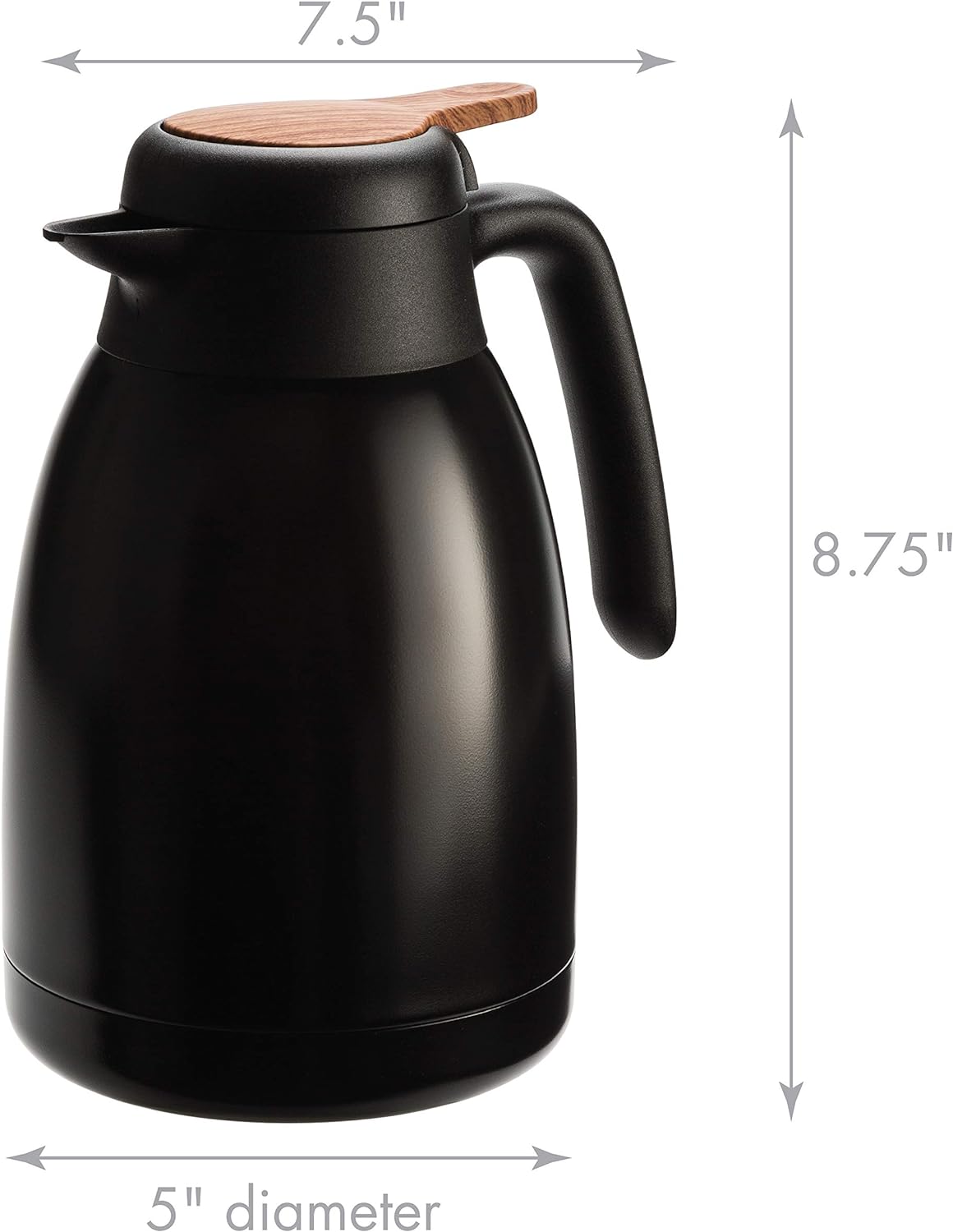 Primula Bryant Stainless Steel Thermal Coffee Carafe Double Walled Vacuum Thermos, All Day Heat Retention, Hot or Cold Beverage, 50 oz,