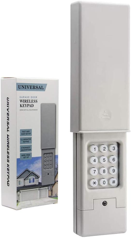 Acvoce Universal 2-Channel Garage Door Opener Keypad for Chamberlain Liftmaster Genie Linear Craftsman Stanley Dip Switch, Wireless Ke