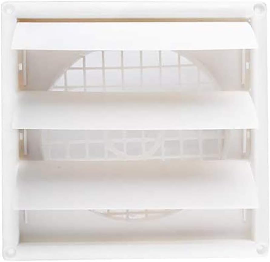 Swess 123 6 Dryer Vent Cover White Plastic Louver Outdoor Stops Birds Nesting In Bathroom Vents Exhaust Outside Dryer Bathroom Vents Exhaust Cover Outside, Outdoor Vent Covers For Dryer