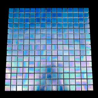 URBN.tiles URBN Contemporary Ocean Blue Iridescent Glass Mosaic Tile for  Kitchen and Bath - Single Sheet (13 inches x 13 inches, 1.15 SQ F