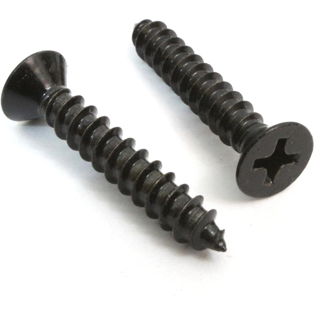 Bolt Dropper #6 x 3/4" Xylan Coated Stainless Flat Head Phillips Wood Screw (100 pc) 18-8 S/S Black Xylan Coating Choose Size