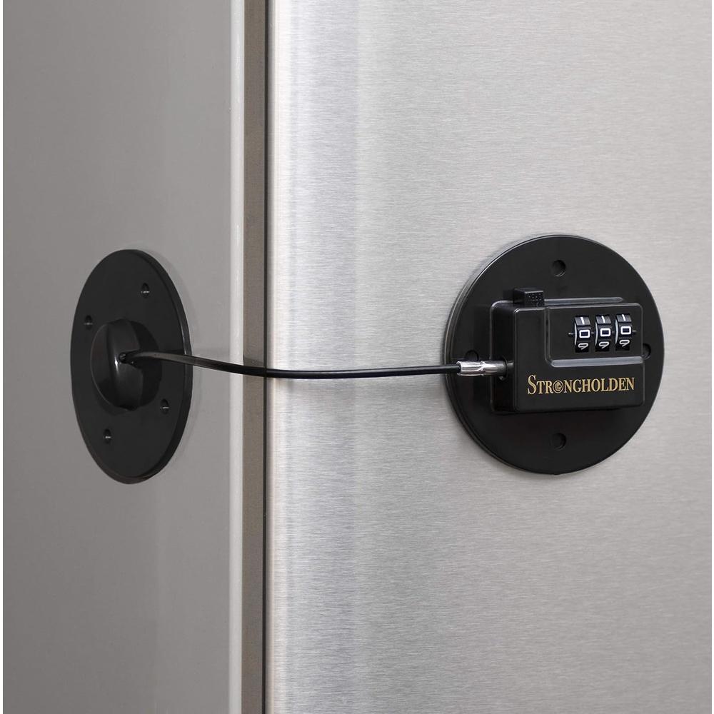 Strongholden Refrigerator Lock Combination, Fridge Lock Combo - Take Care of your Family with  - No Keys Needed - Just Stick It (Black)