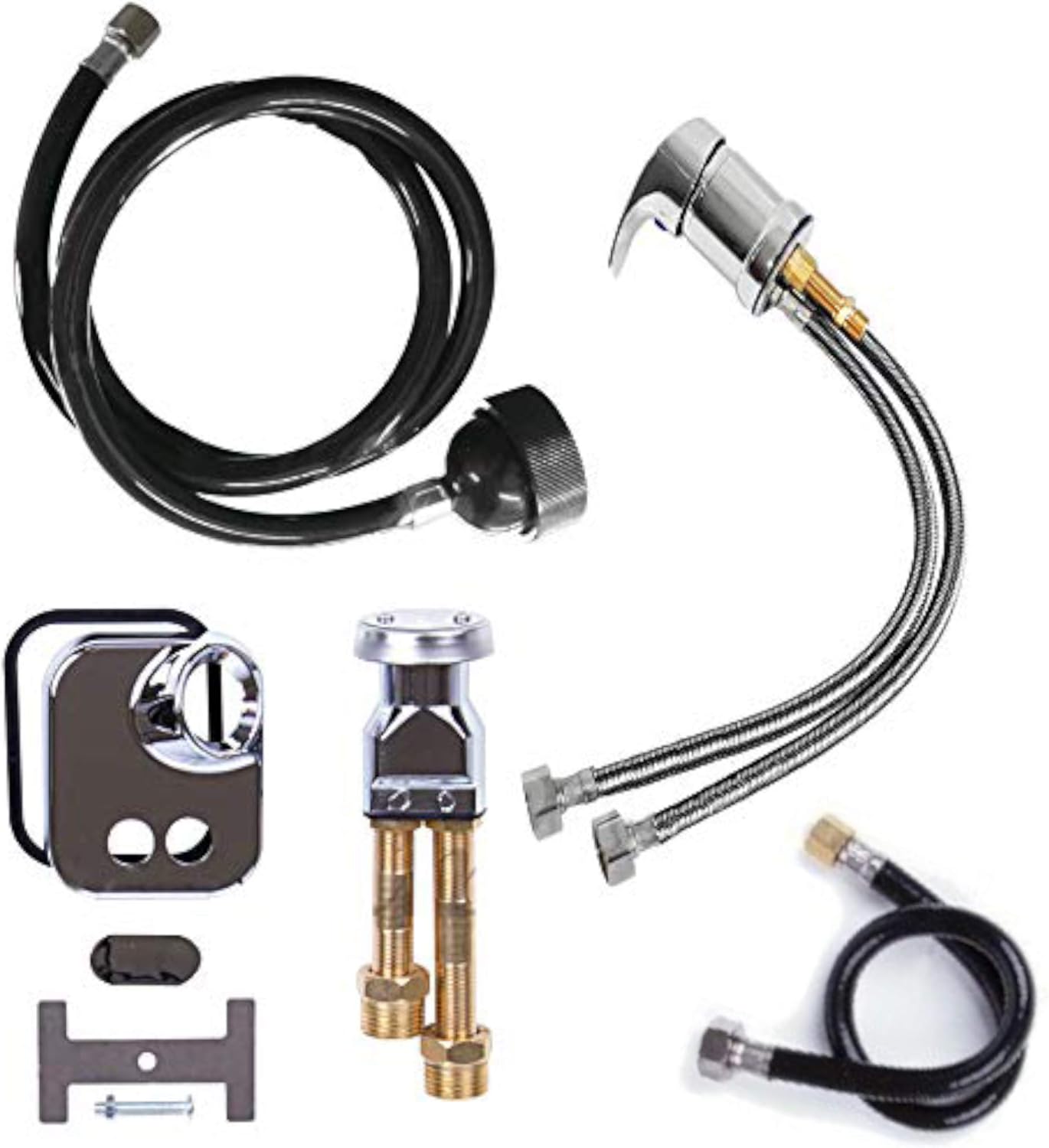 EMARKBEAUTY Faucet, Spray Hose and Vacuum Breaker Kit for New ...