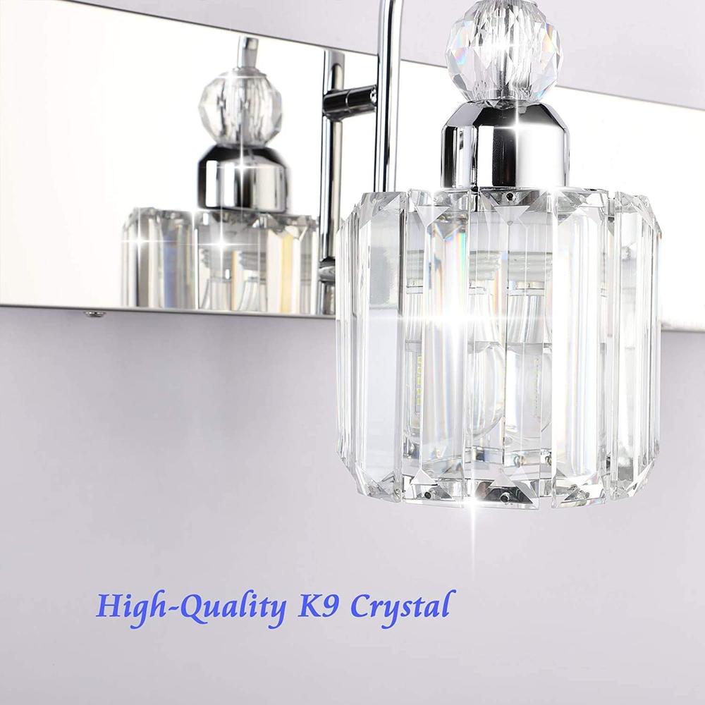 Ralbay Modern Bathroom Vanity Light 2-Lights Modern Crystal Wall Light Fixtures Modern Crystal Vanity Lighting for Bathroom