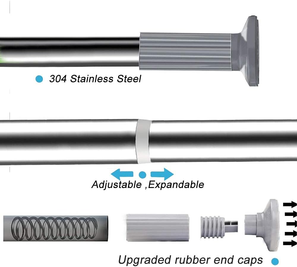 Generic Melchef Spring Tension Curtain Rod Room Divider Rods Premium No Drilling Adjustable Generic Melchef Spring Tension Curtain, How To Adjust A Tension Curtain Rod