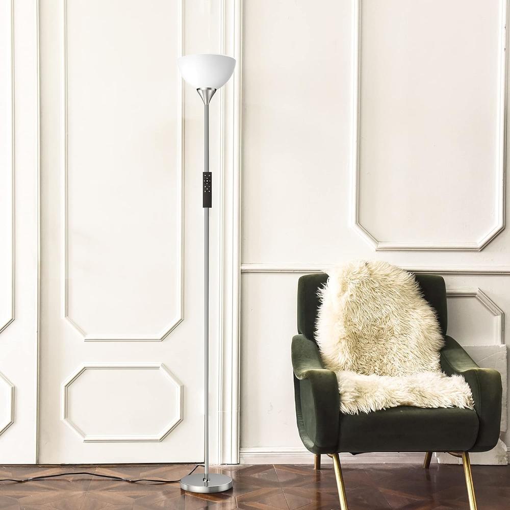 PESRAE Floor Lamp, Remote Control with 4 Color Temperatures, Torchiere Floor lamp for Bedroom, Standing Lamps for Living Room, Bulb In