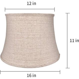Tootoo Star Brown Large Drum Lamp Shade For Chandeliers Floor Light And Table 12x16x11 Spider Fabric Natural Linen Table Lamp 12x16x11 Spider Fabric, Large Linen Drum Lamp Shade