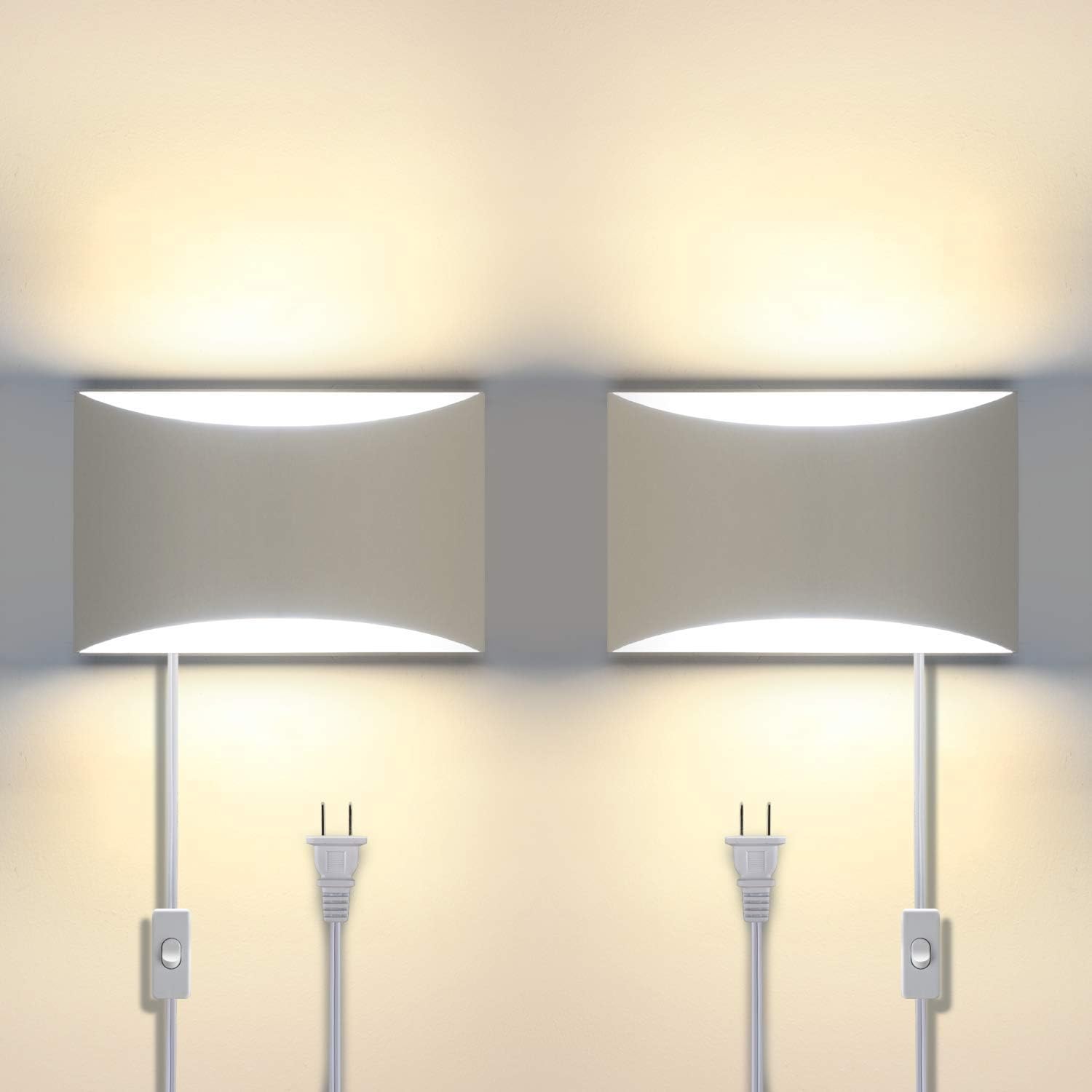 Folksmate Aluminum Modern Led Wall Sconces Set Of 2 15 W 3000k Warm White Up And Down Lighting Fixture Lamps For Stairway Bedroom Hall