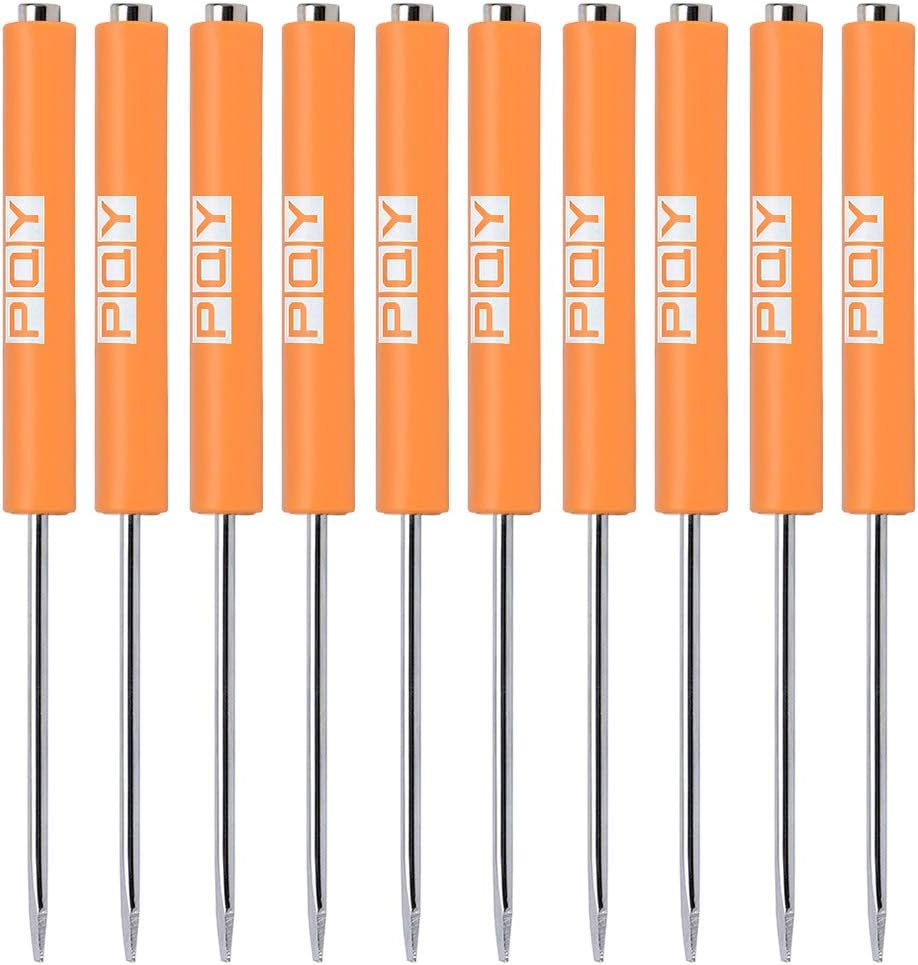 pqy 10pcs Mini Tops And Pocket Clips Pocket Screwdriver Strong Magnetic Slotted Screwdriver (10pcs orange slotted)