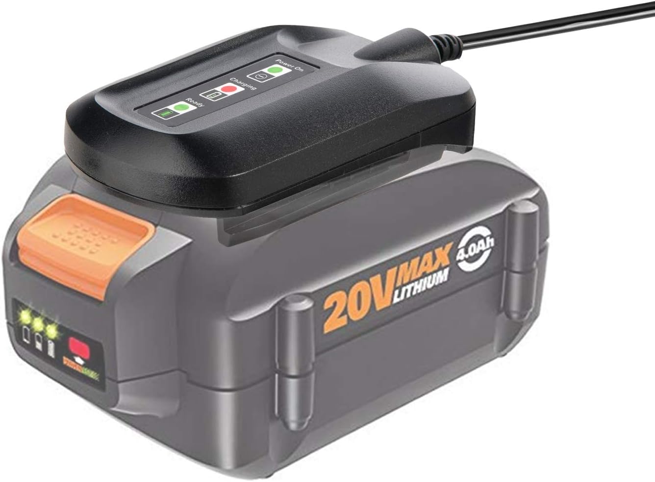 CELL9102 WA3742 Charger for Worx 20V Lithium Battery WA3520 WA3525 WA3578,  Replacement Worx Battery Charger 20V WA3732 WA3875 WA3881