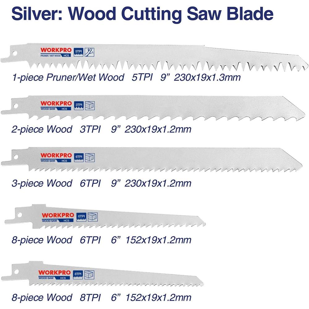 HANGZHOU GREATSTAR INDUSTRIAL  WORKPRO 32-piece Reciprocating Saw Blade Set - Metal/Woodcutting Saw Blades, Pruner Saw Blades with Organizer Pouch