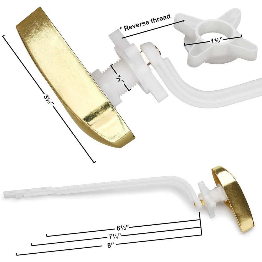 Qualihome Kohler Toilet Handle Replacement, Side Mount Toilet Tank Lever (Brass / Gold Finish)