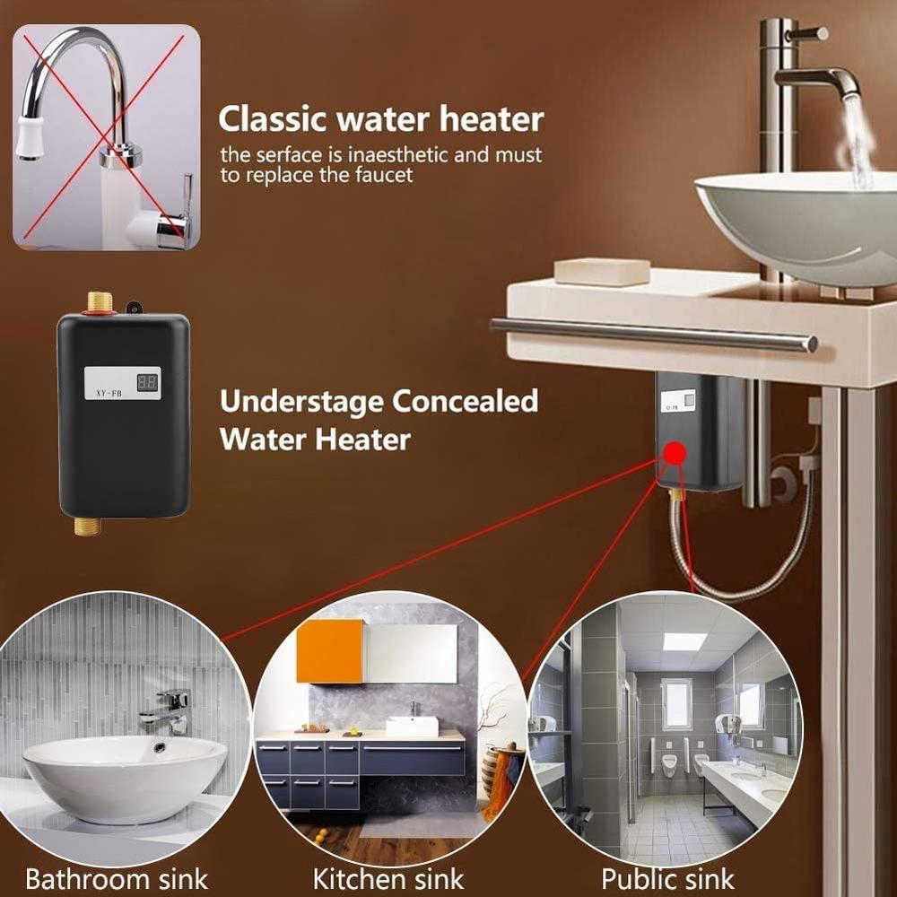 eastbuy Tankless Water Heater - 3000W Mini Electric Instant Water Heater Under Sink with LCD Display for Home Kitchen Washing US Plug 1