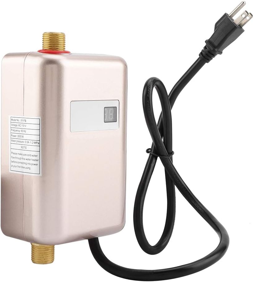 eastbuy Tankless Water Heater - 3000W Mini Electric Instant Water Heater  Under Sink with LCD Display for Home Kitchen Washing US Plug 1