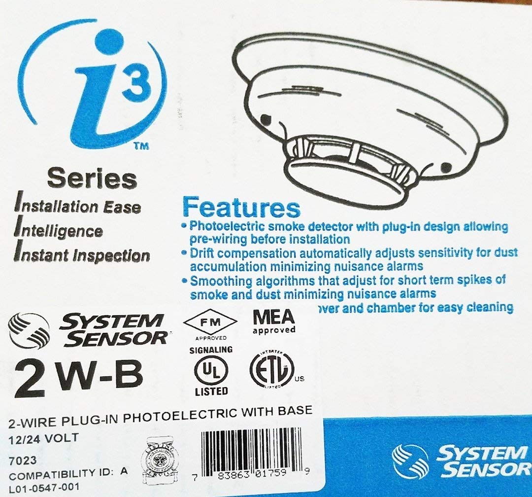 Generic System Sensor 2w B I3 Series 2 Wire Photoelectric I3 Smoke Detector Generic System Sensor 2w B I3 Series 2 Wire Photoelectric I3 Smoke Detector
